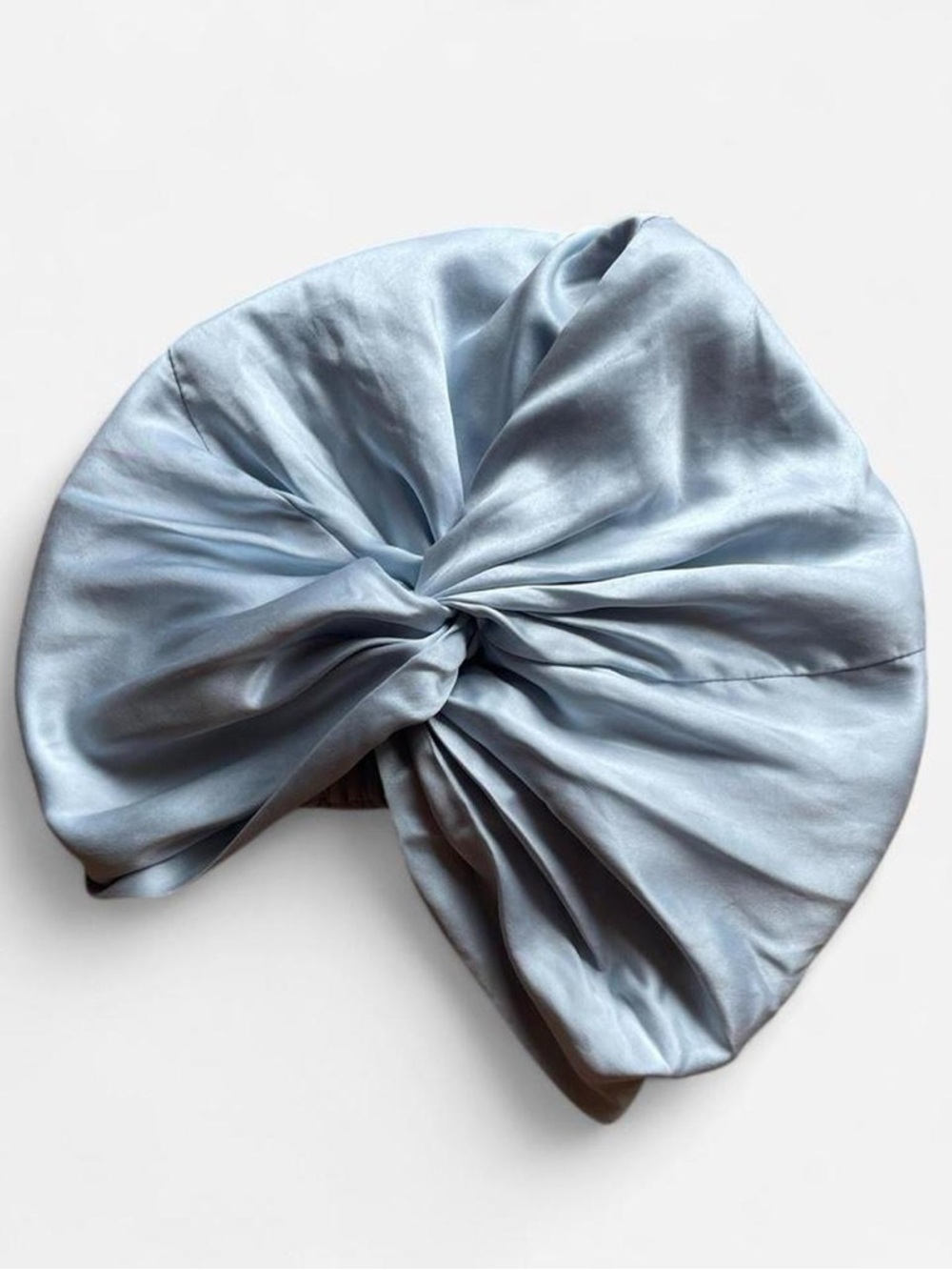 Clementine Sleepwear light blue satin turban sleep bonnet - Picture 3 of 4